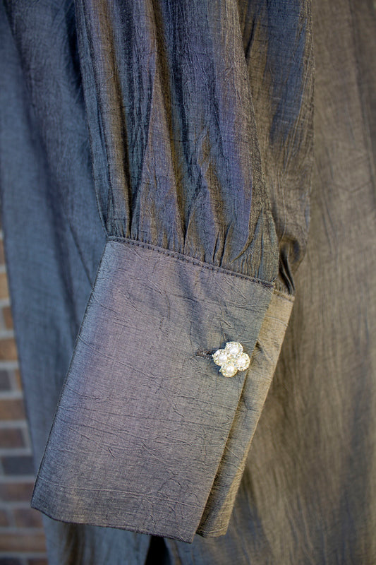 Silver/Grey Coord Set With Embellished Buttons