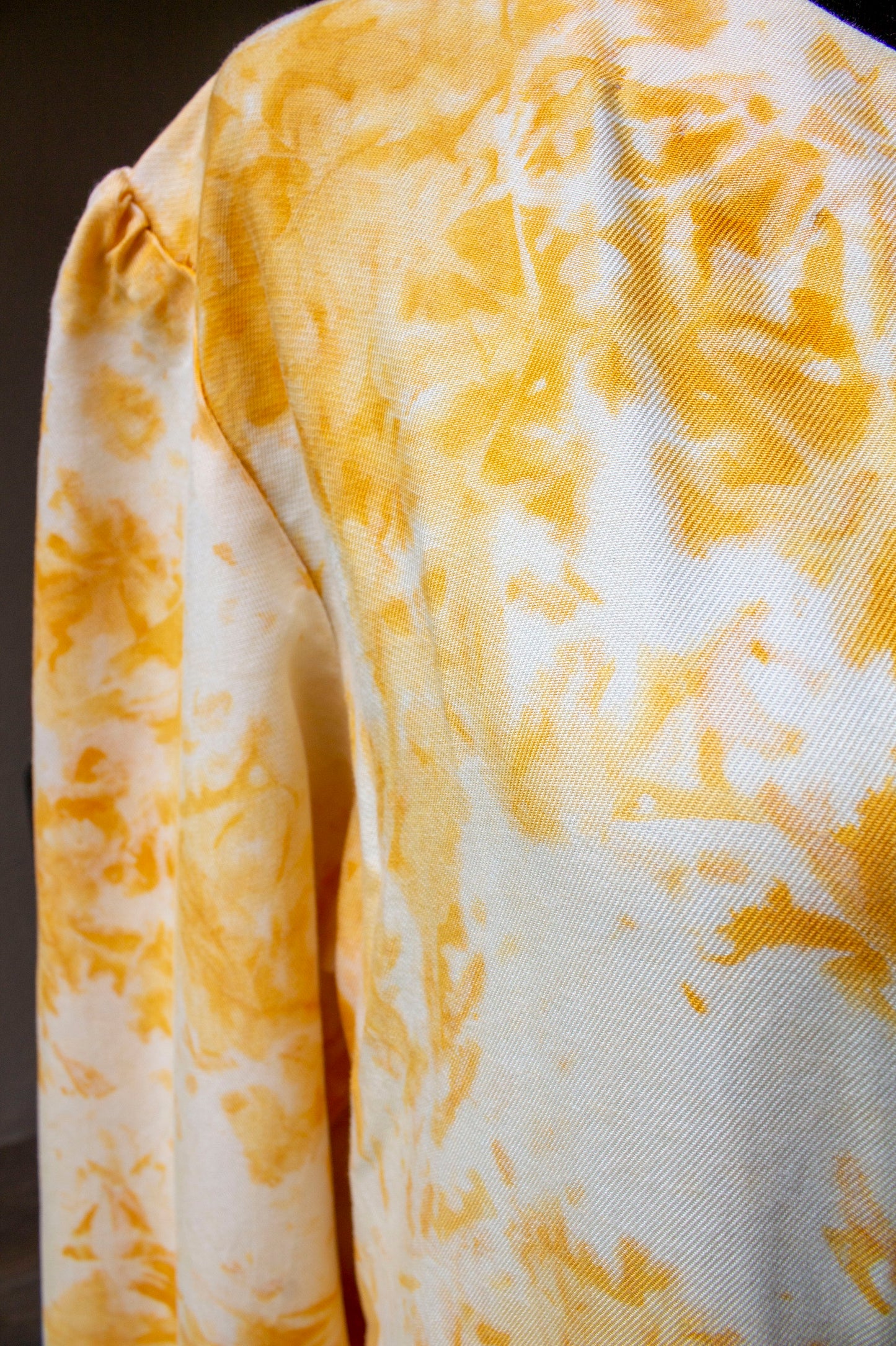 Mustard Ice Dye Tiered Dress